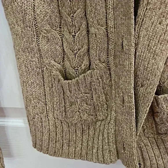 St John's Bay Tan Knit Professor Womens Cardigan Size S. - Picture 5 of 7